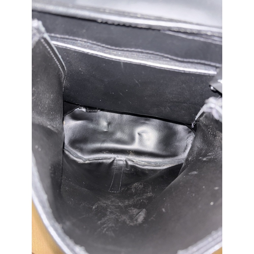 Vintage Harley Davidson Black/White Speckled Leather Backpack/Bar & Shield - Picture 8 of 9